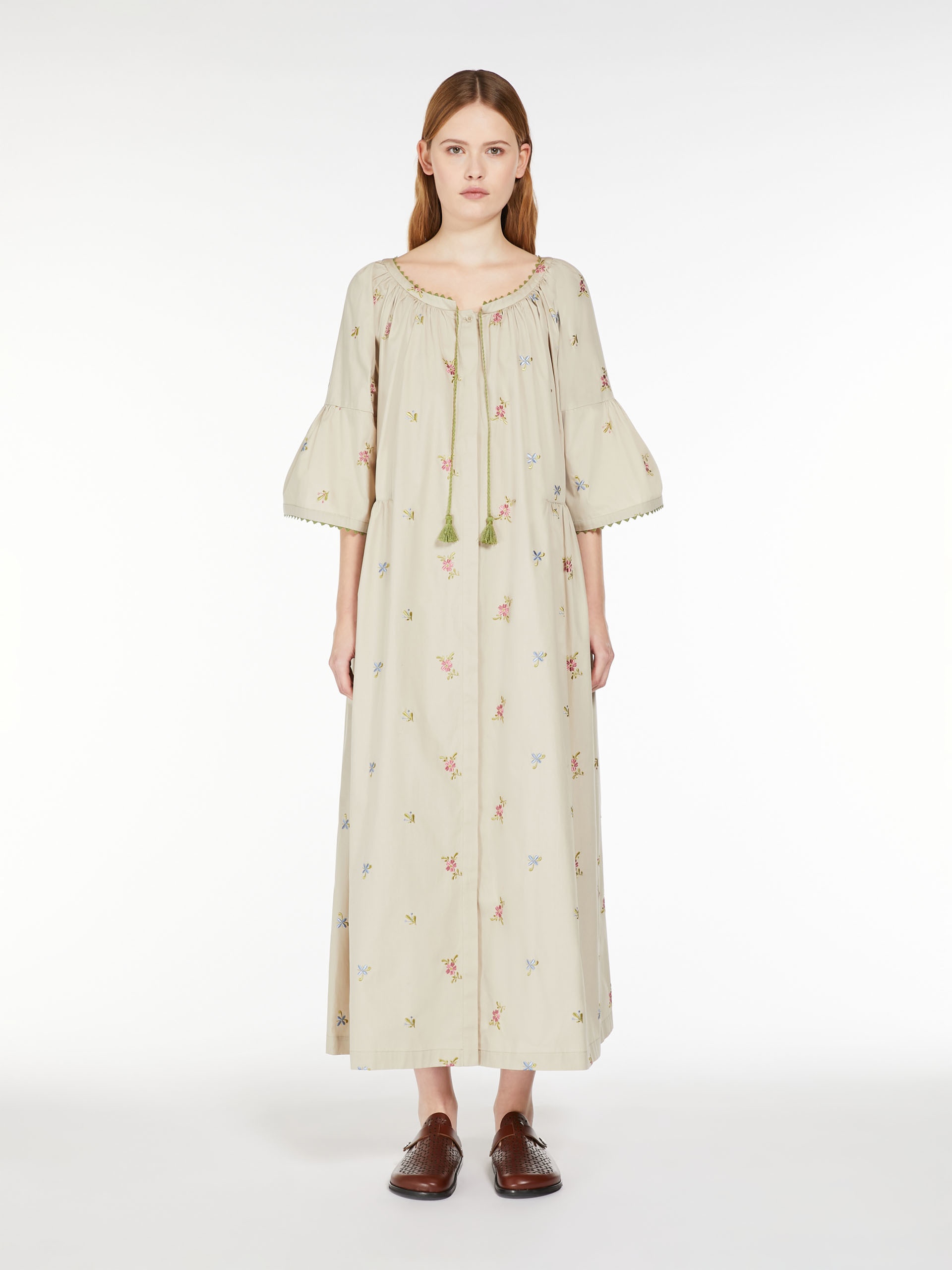 ワンピース Weekend Max Mara Beige poplin Taso dress WEEKEND Max Mara TASO Embroidered poplin dress | REVERSIBLE