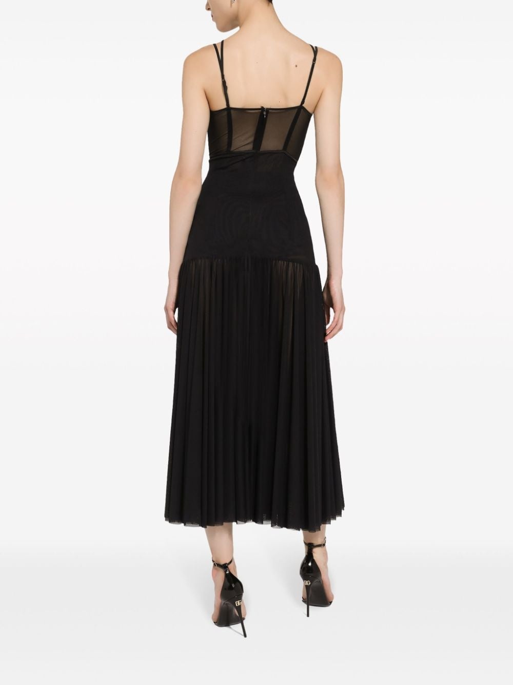 DG-plaque tulle midi dress - 4