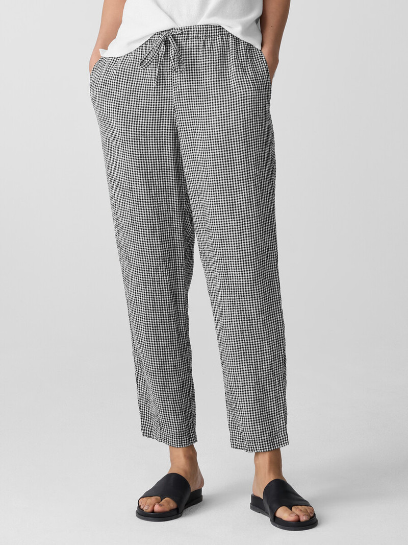 Puckered Organic Linen Tapered Pant 3