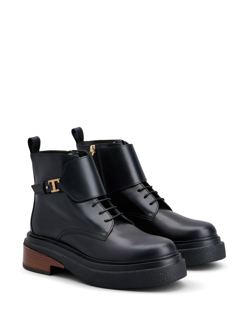 logo-plaque leather ankle boots - 2