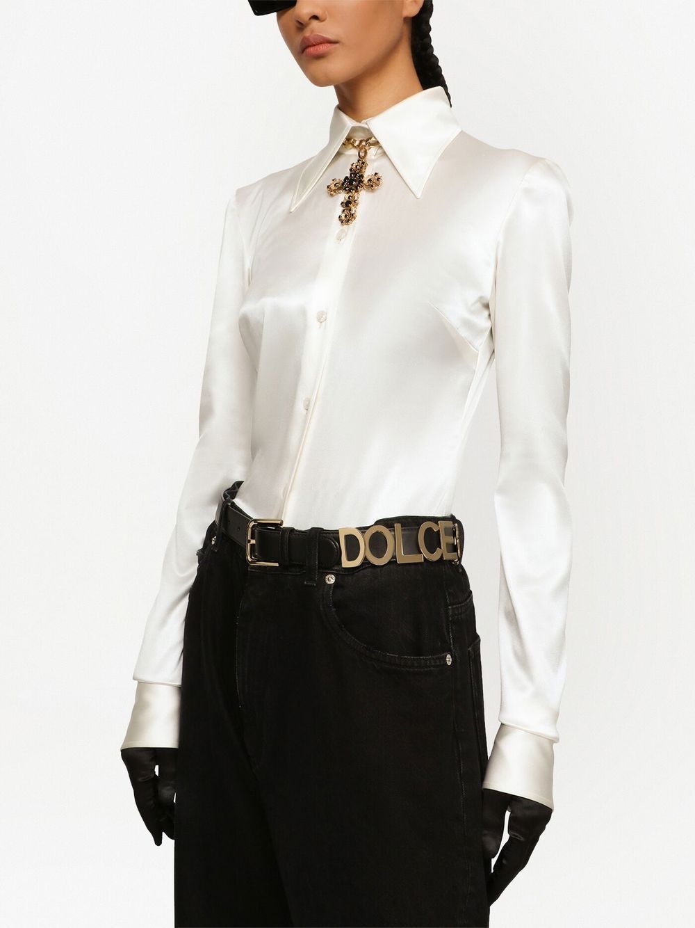 KIM DOLCE&GABBANA logo-plaque detail belt - 2