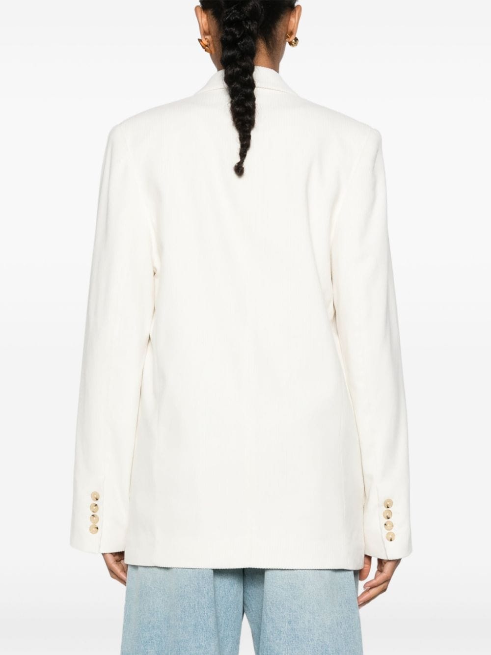 single-breasted corduroy blazer - 4