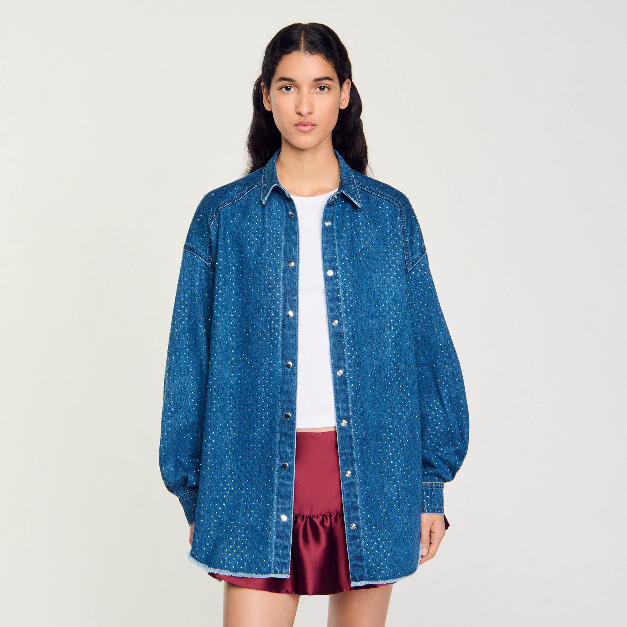DENIM SHIRT WITH RHINESTONES - 5