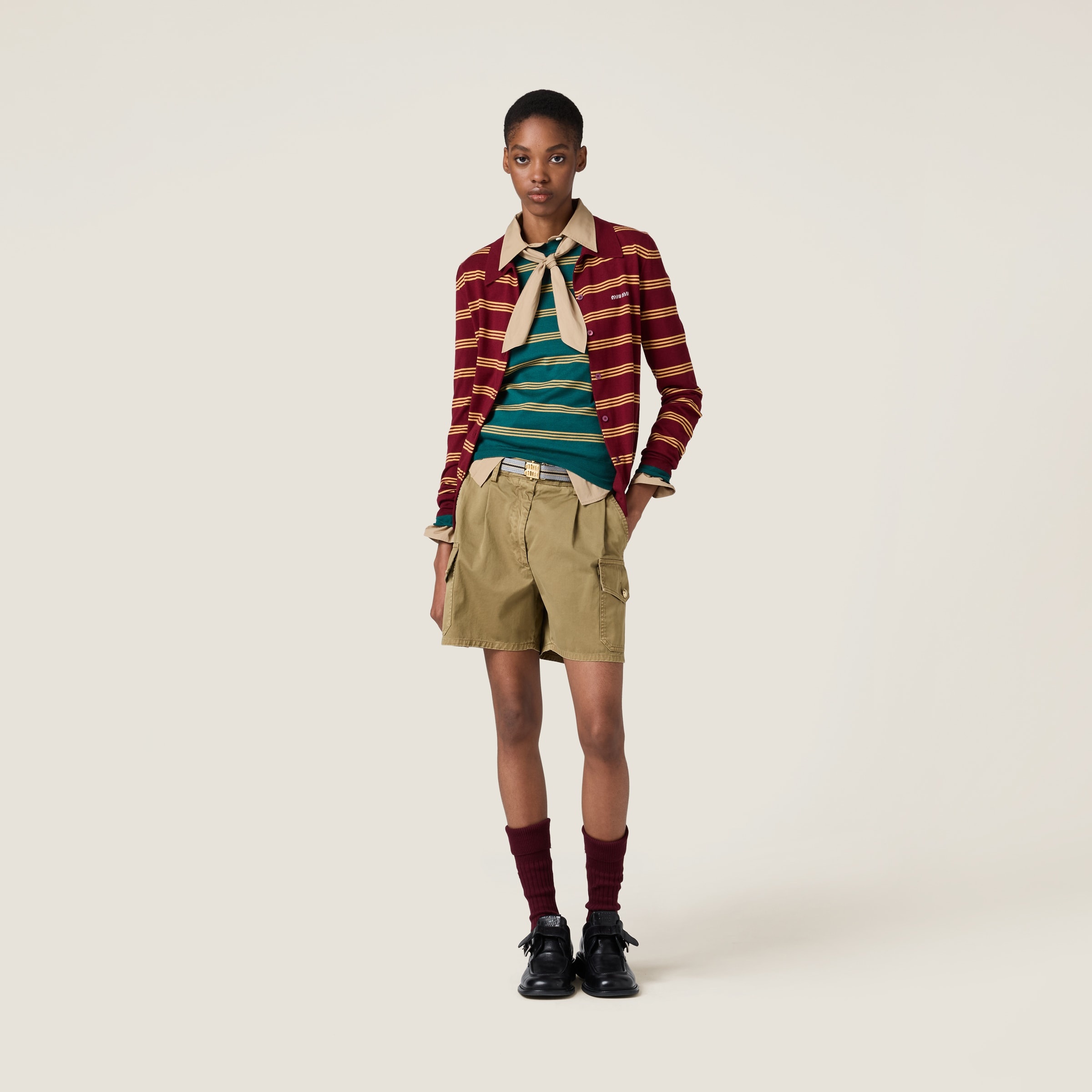 Striped cashmere and silk cardigan - 2