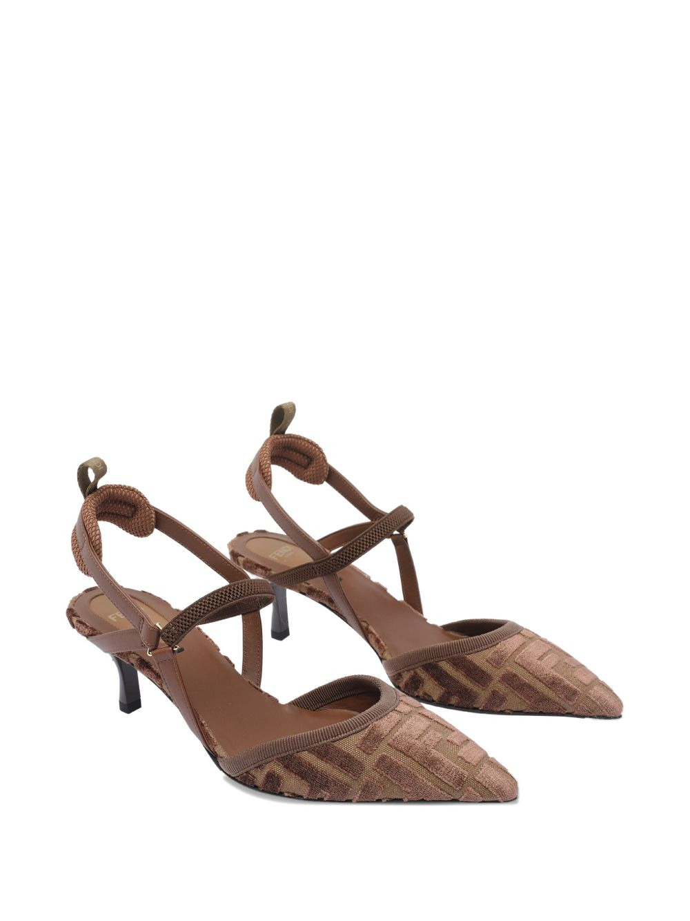 55mm FF-logo slingback heeled pumps - 2
