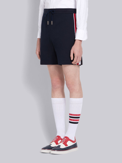 Thom Browne Navy Cotton Interlocking RWB Stripe Mid-Thigh Shorts outlook