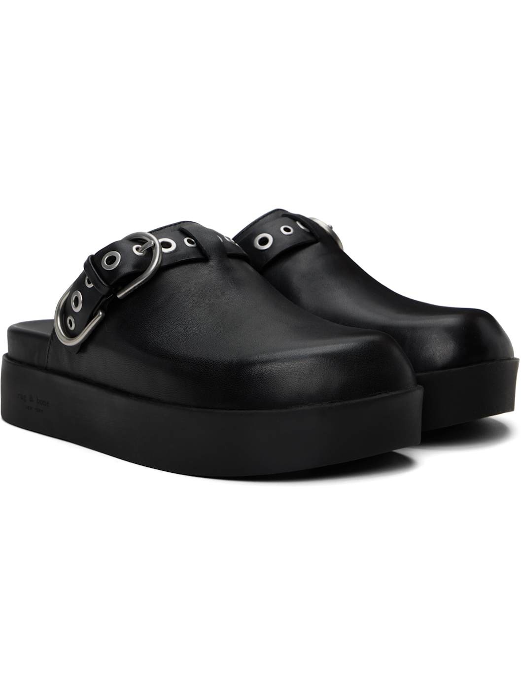 Black Geo Platform Mules - 4