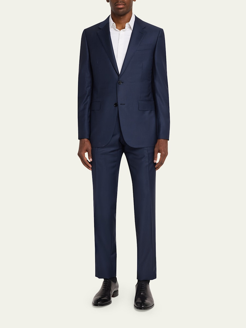ZEGNA Men's Trofeo Wool Texture-Stripe Two-Piece Suit outlook