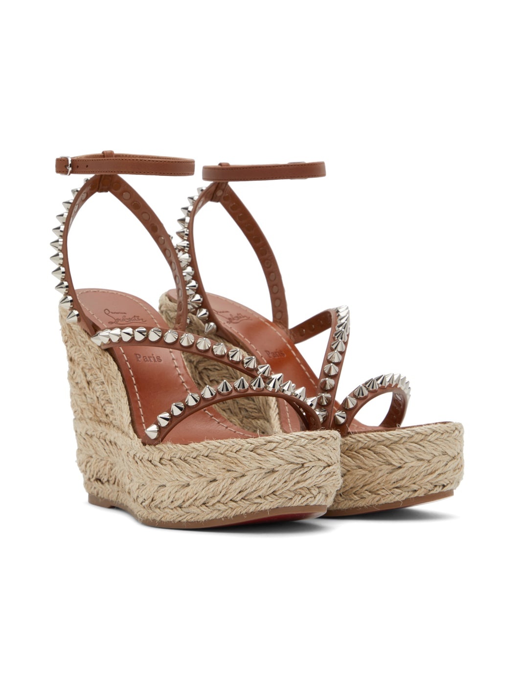 Brown Mafaldina Zeppa 120 Heeled Sandals - 4