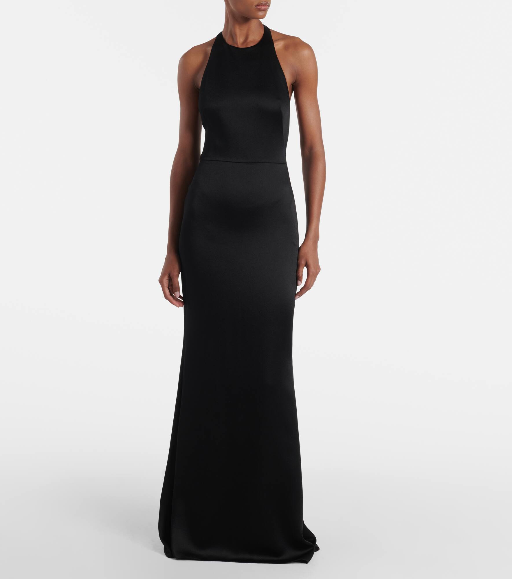 Open-back crêpe and satin gown - 2