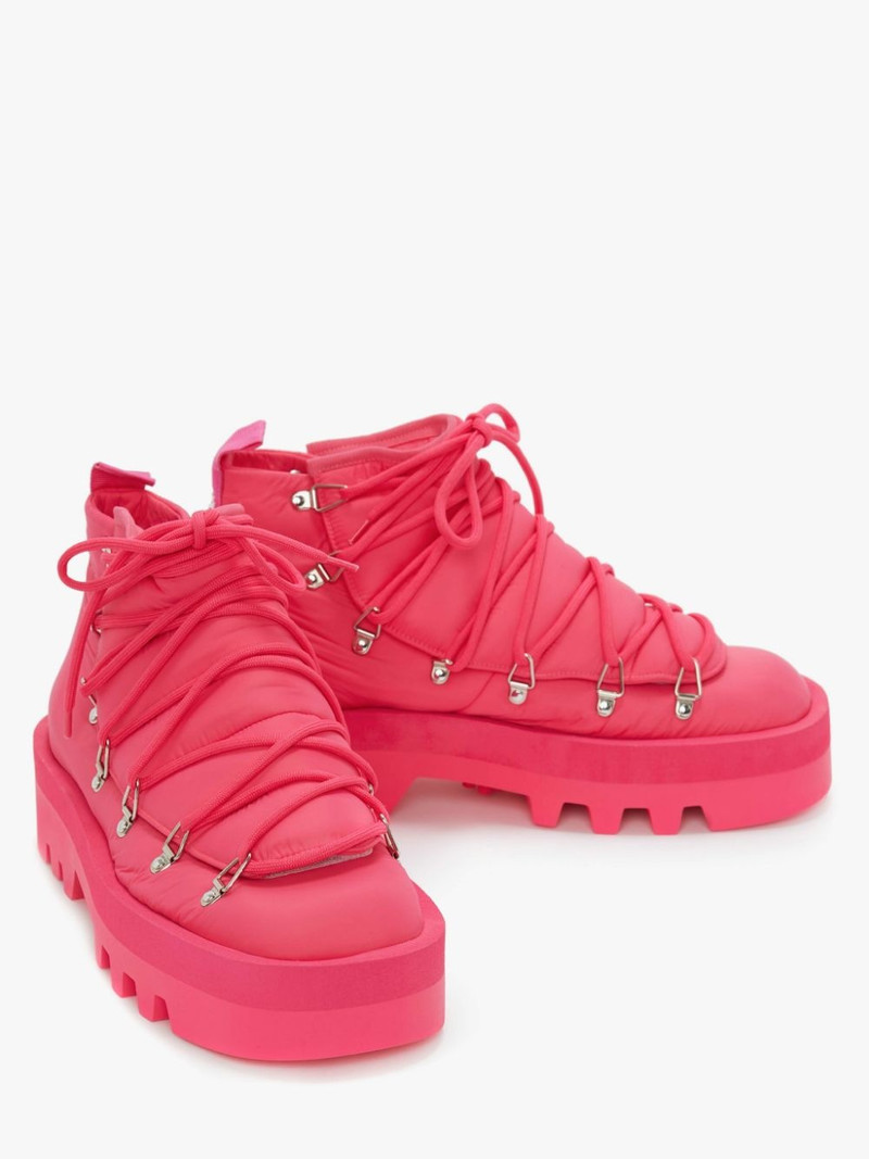 JW Anderson FABRIC PADDED LACE UP BOOTS outlook
