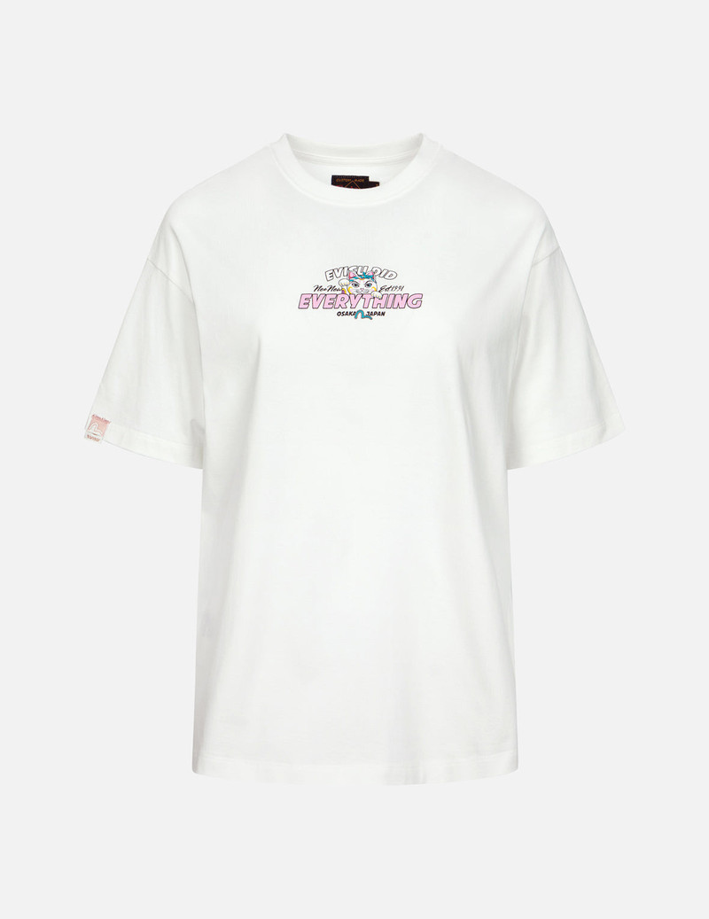 EVISU DARUMA AND FORTUNE CAT PRINT DAICOCK OVERSIZED T-SHIRT outlook