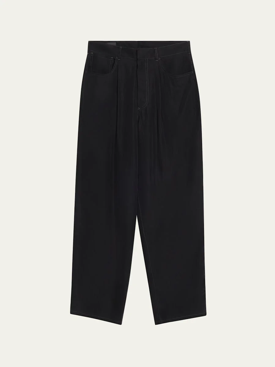 Men's Lyocell Relaxed-Fit Pleated Trousers - 1
