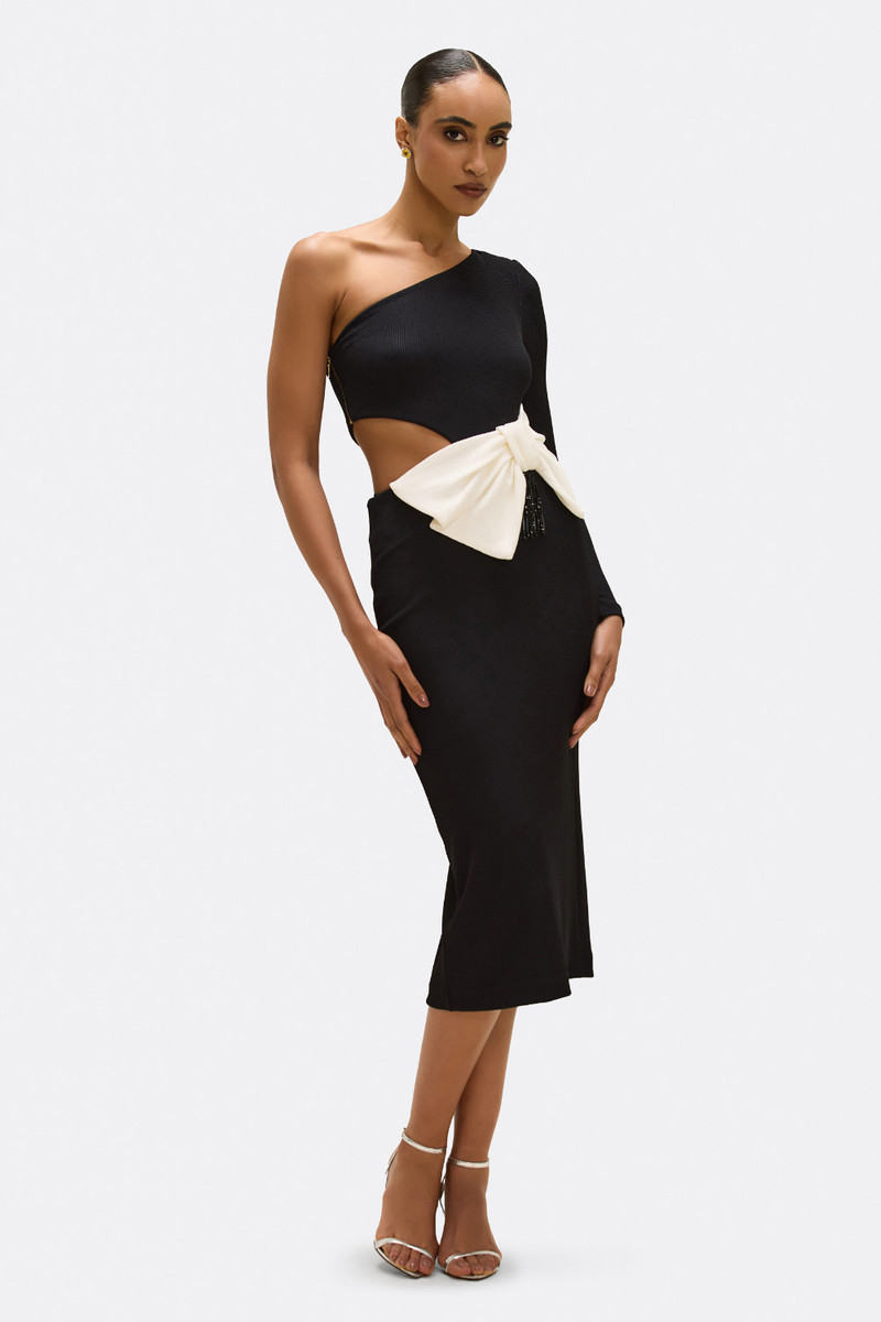 PatBO GRACE KNIT ONE SHOULDER MIDI DRESS outlook