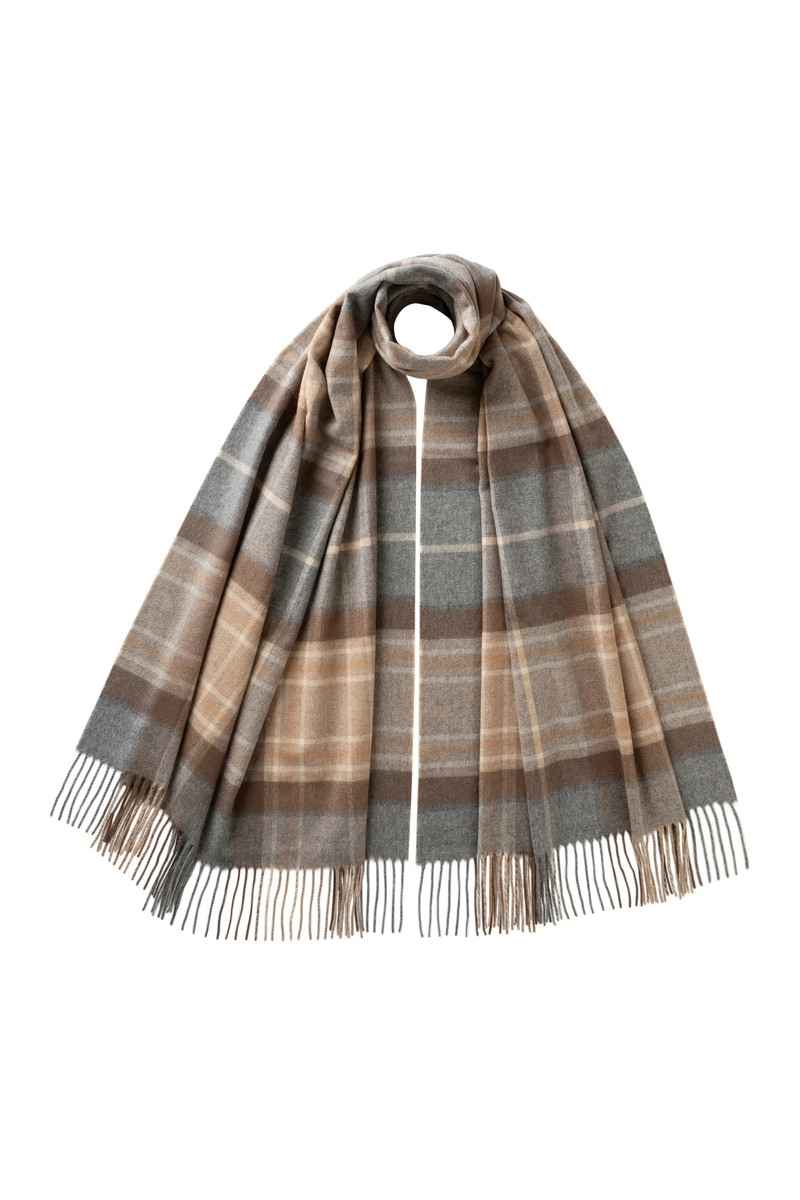 Natural MacKellar Tartan Cashmere Stole 1