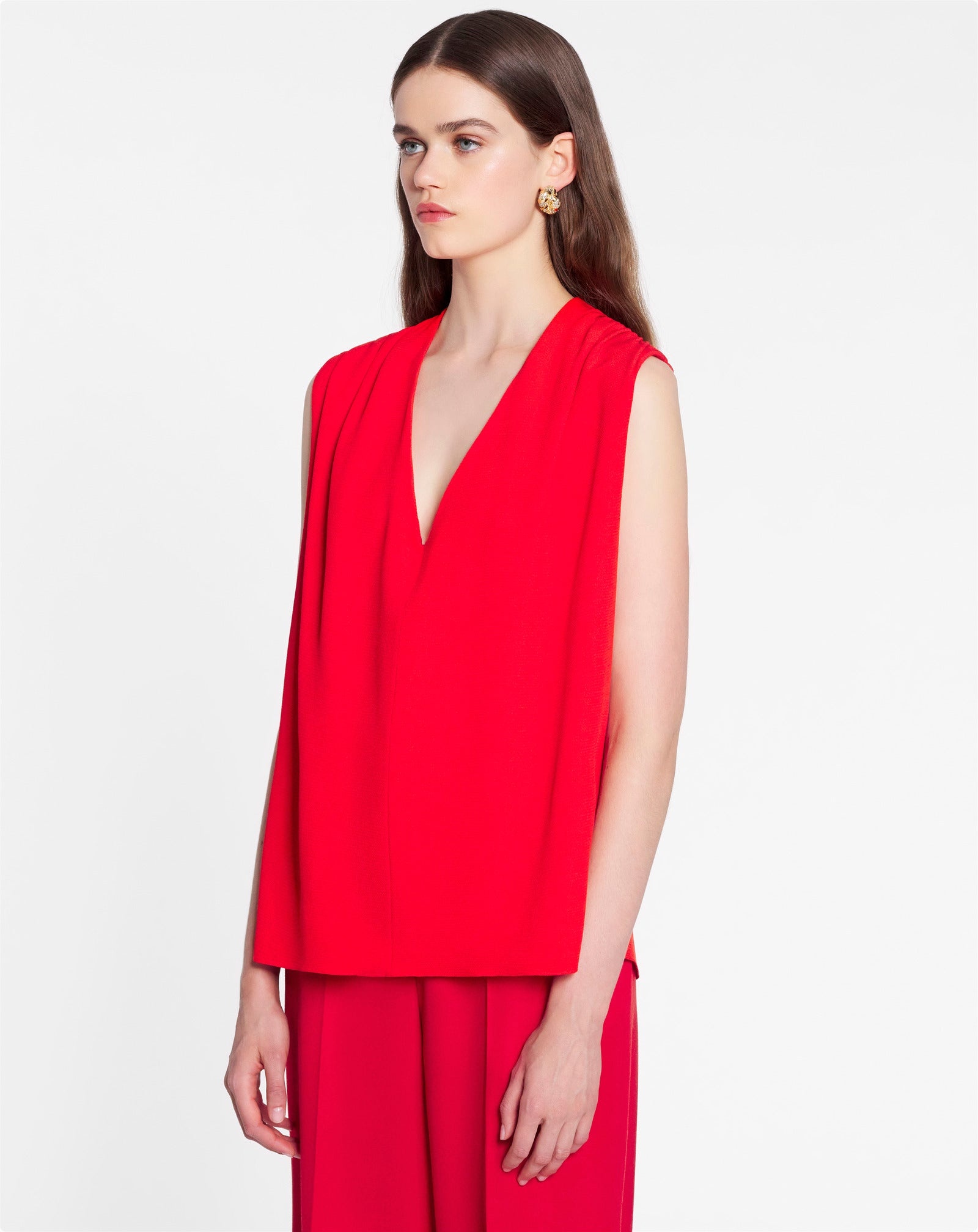 SLEEVLESS V NECK TOP - 3
