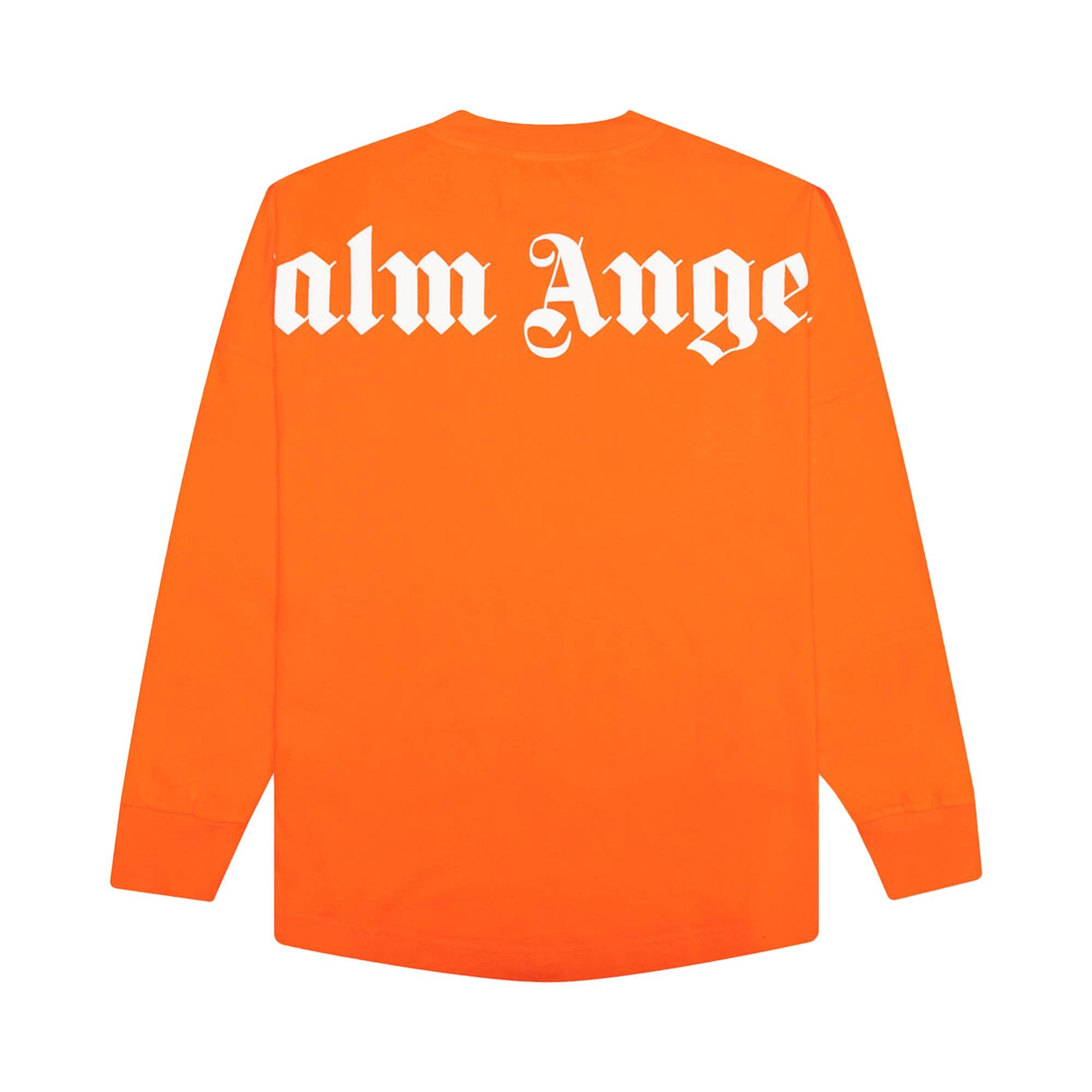 Palm Angels Classic Logo Over Long-Sleeve Tee 'Orange/White' - 2