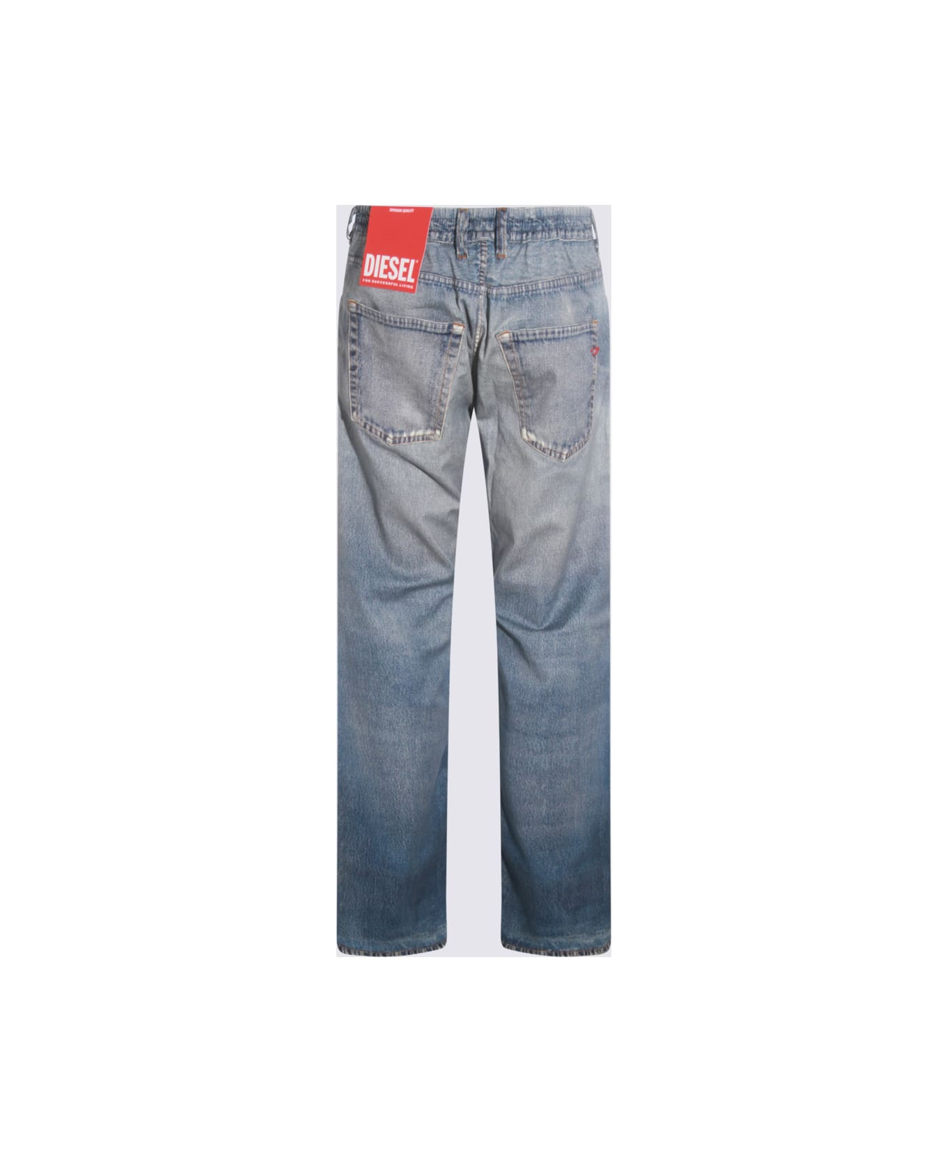 Blue Cotton Denim Jeans - 2