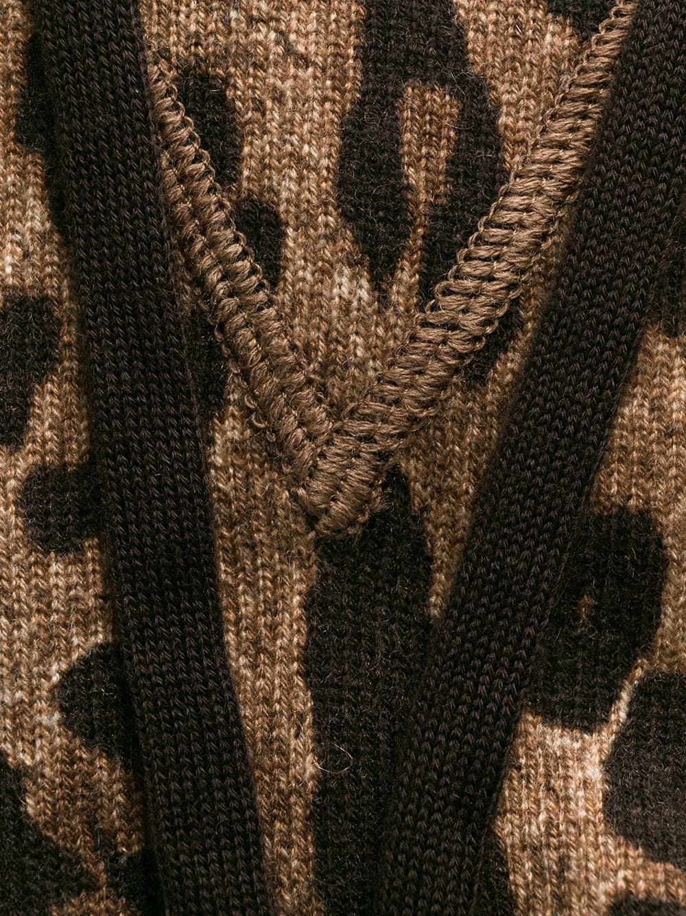 cashmere knitted leopard hoodie - 6