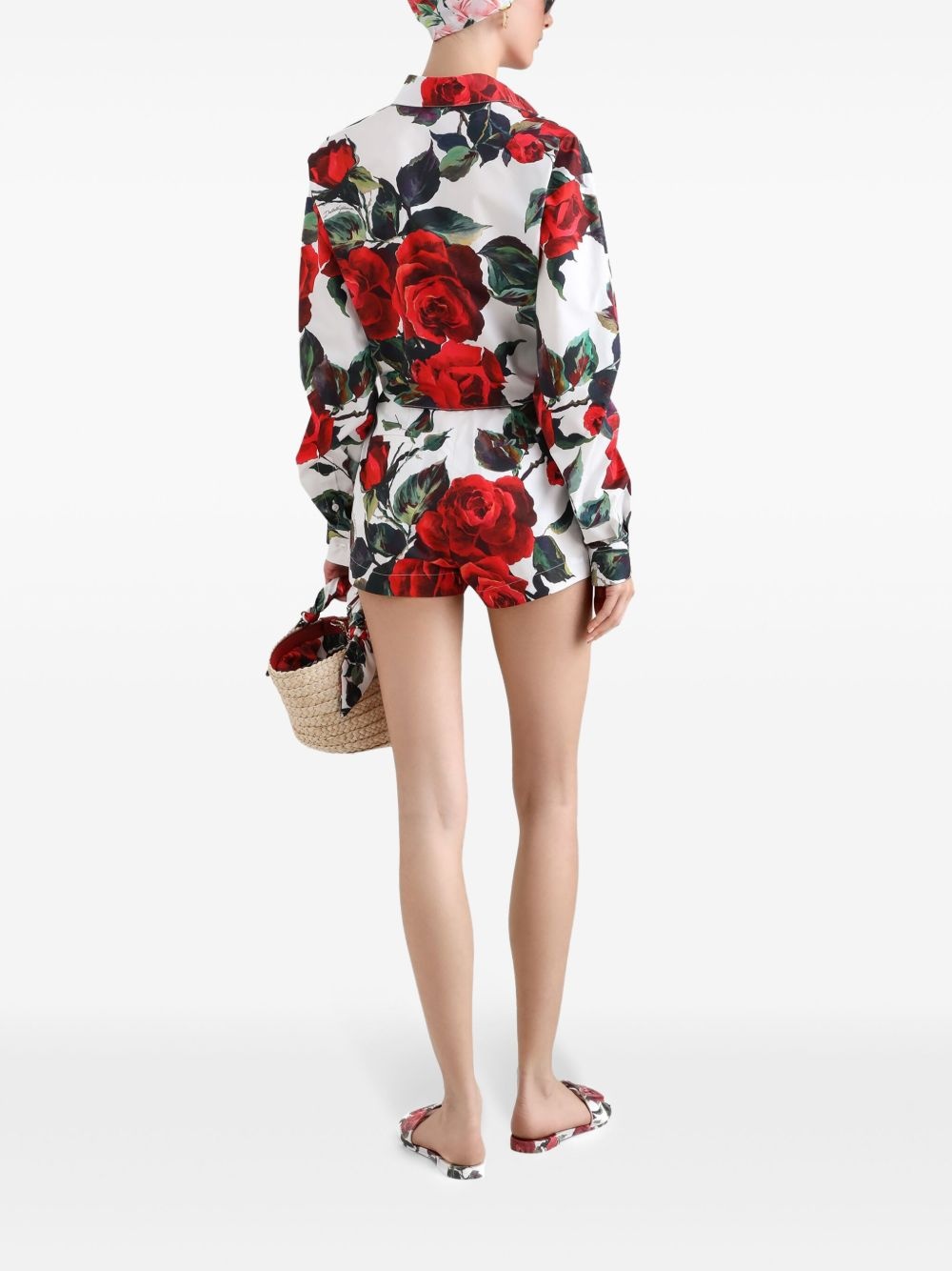 rose-print shorts - 3