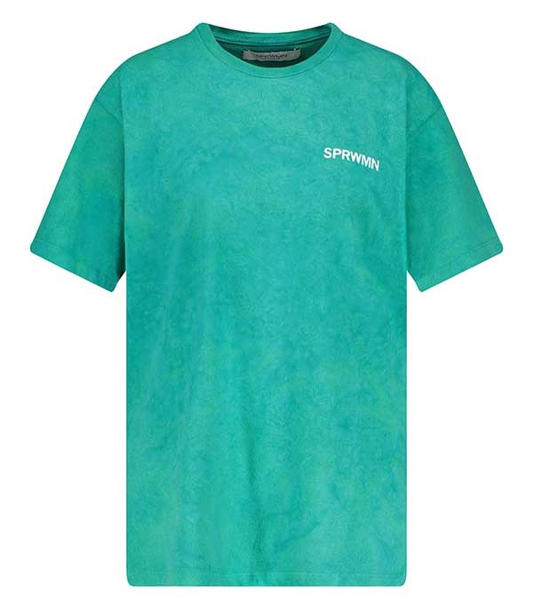 KELP MARBLE COTTON OVERSIZED LOGO TEE - 1