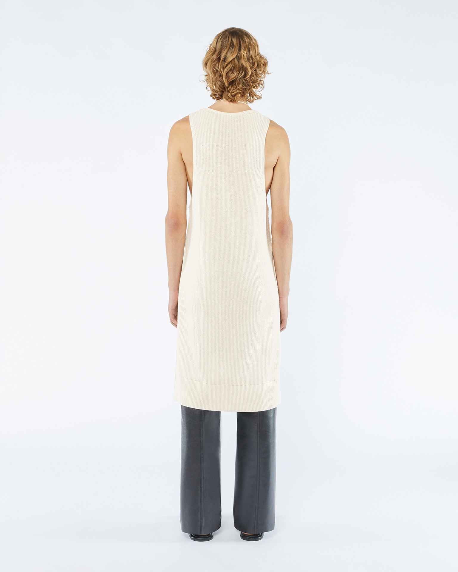 ZENO - Textured-cotton tank top - Creme - 3