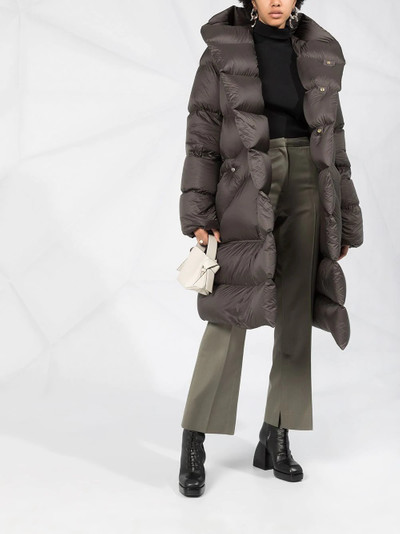 Rick Owens padded hooded midi coat outlook