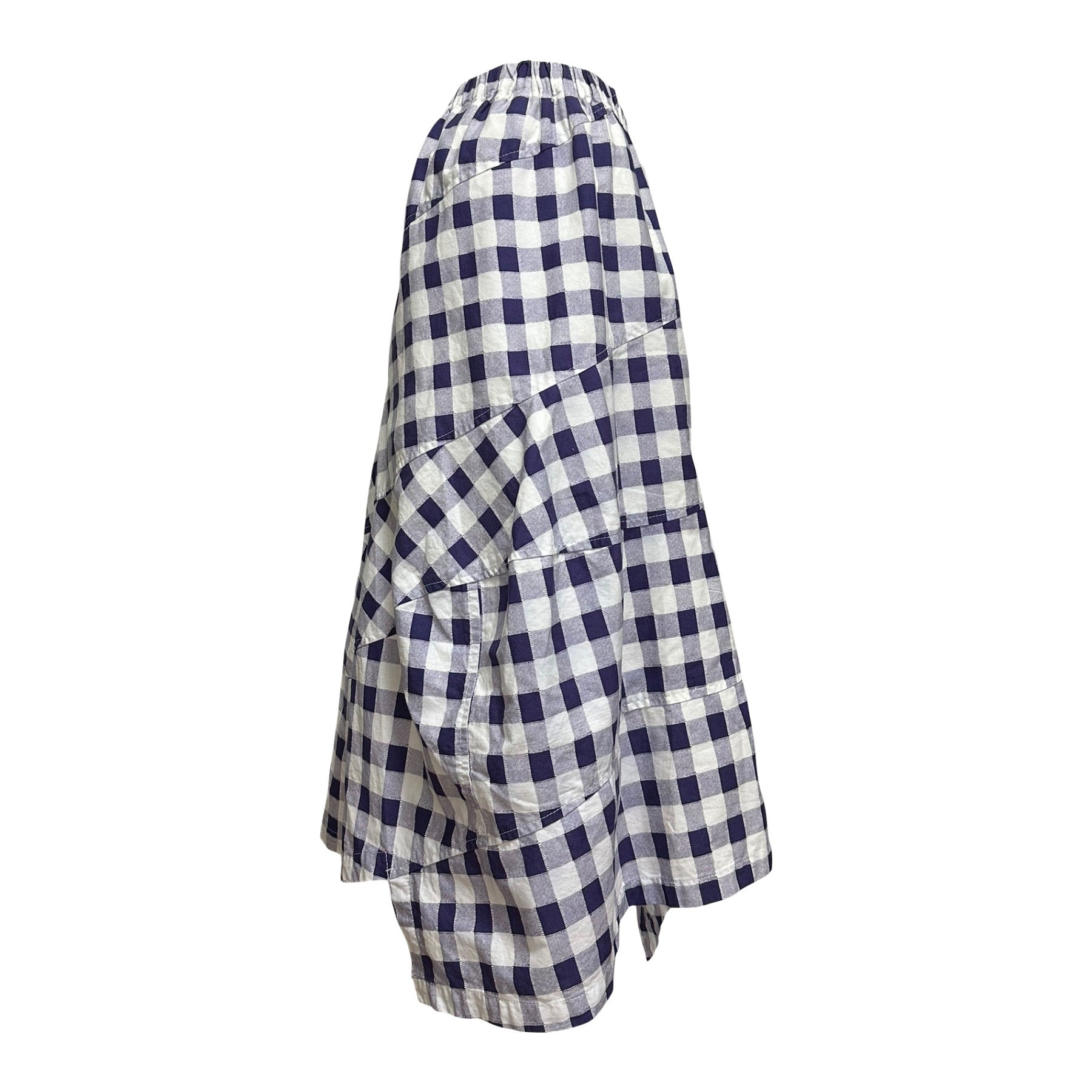 TRICOT COMME DES GARÇONS Gingham Check Asymmetric Midi Skirt - 3
