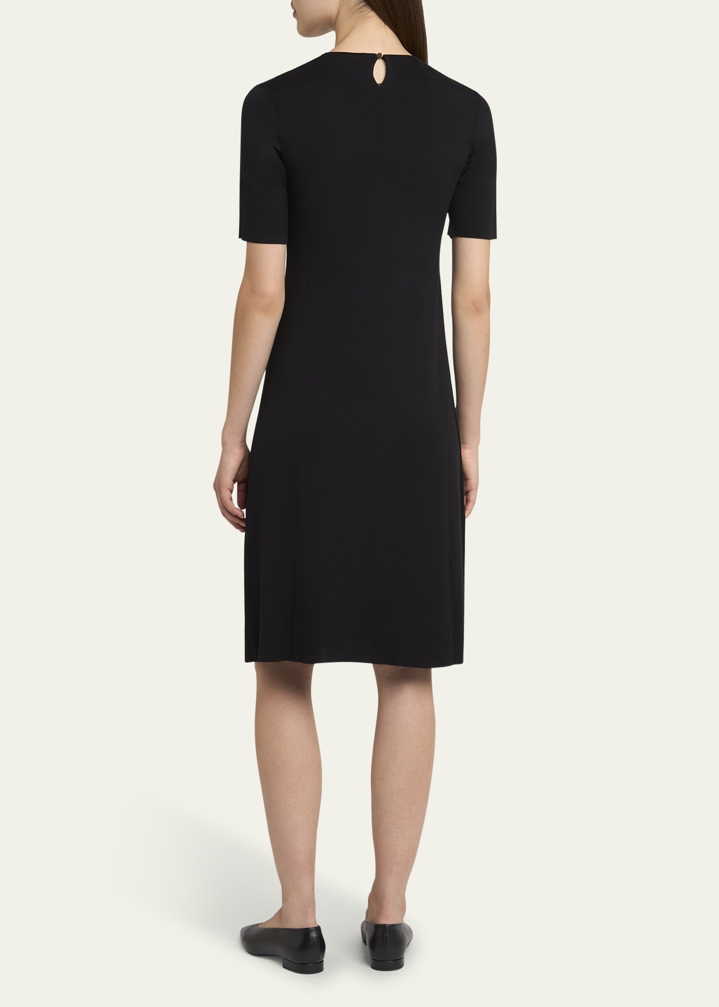 Lyskamm Short-Sleeve Silk Dress - 3