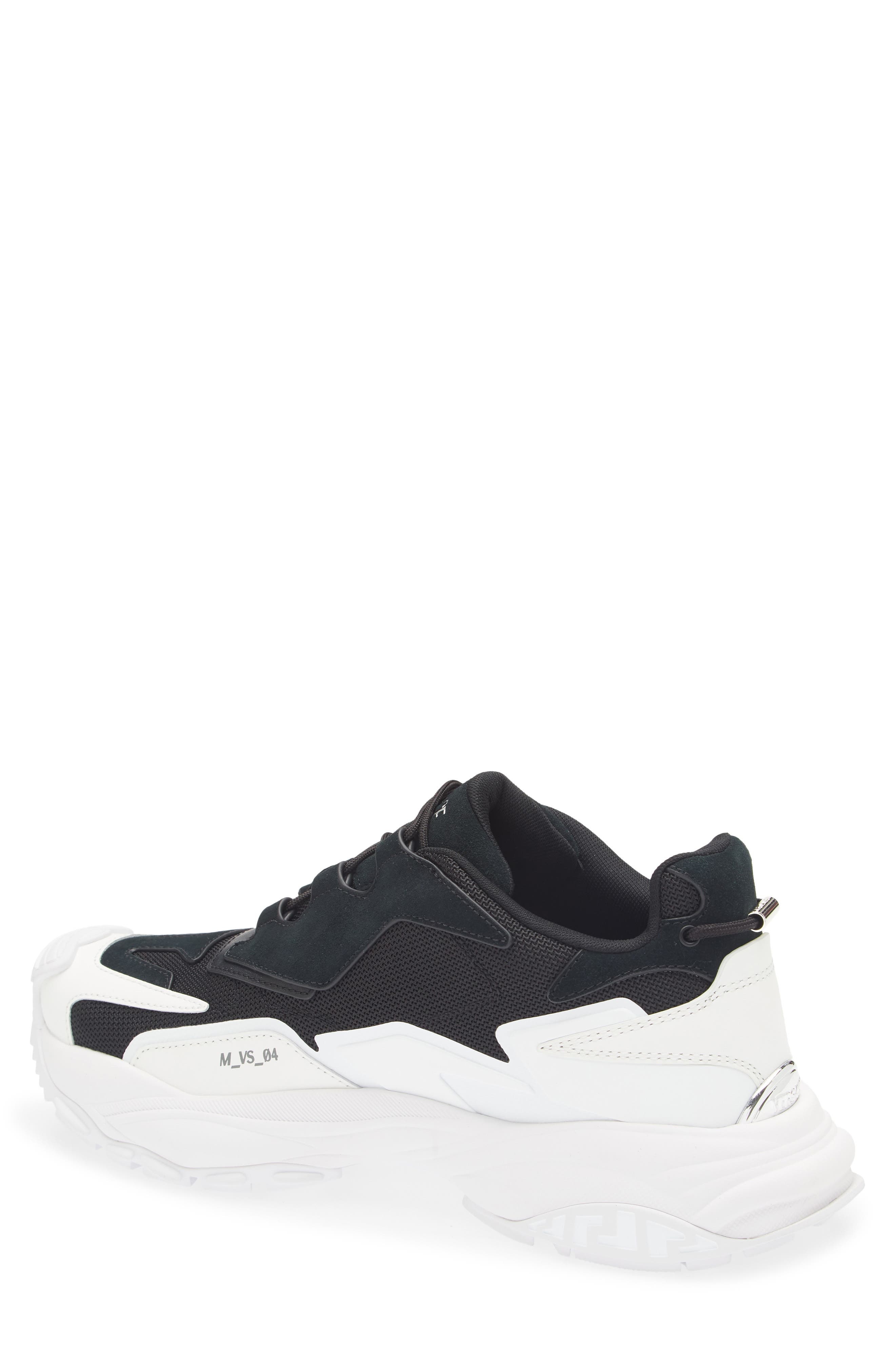 Versace Low Top Sneaker in White Black/Palladium at Nordstrom - 2