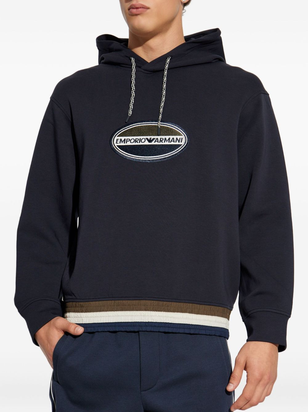 embroidered-logo hoodie - 3