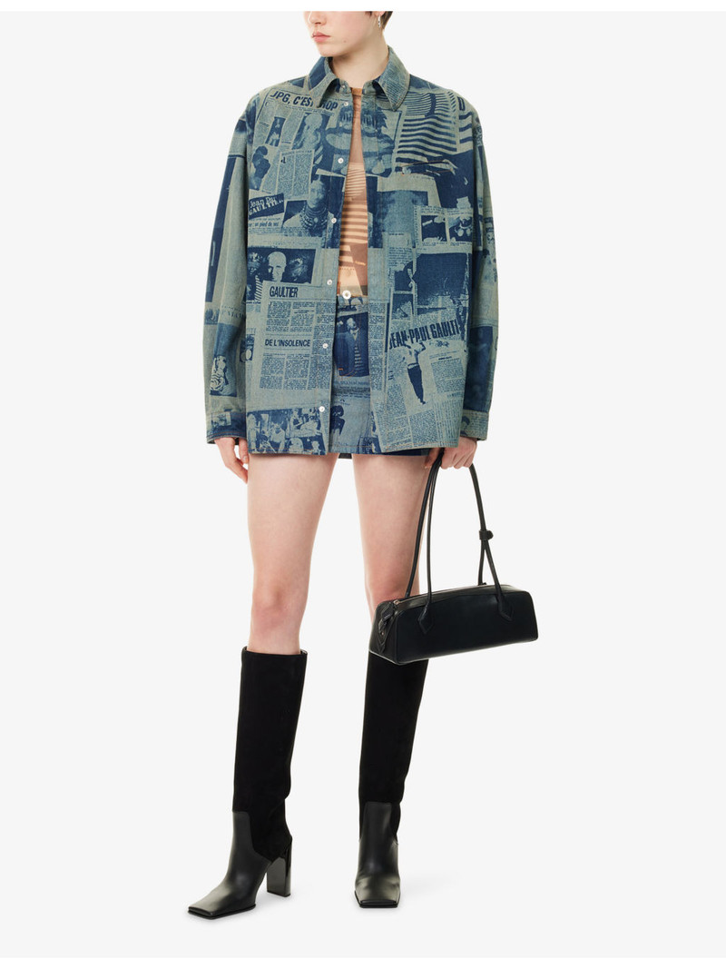 Jean Paul Gaultier Newspaper Long-Sleeves Denim Shirt outlook