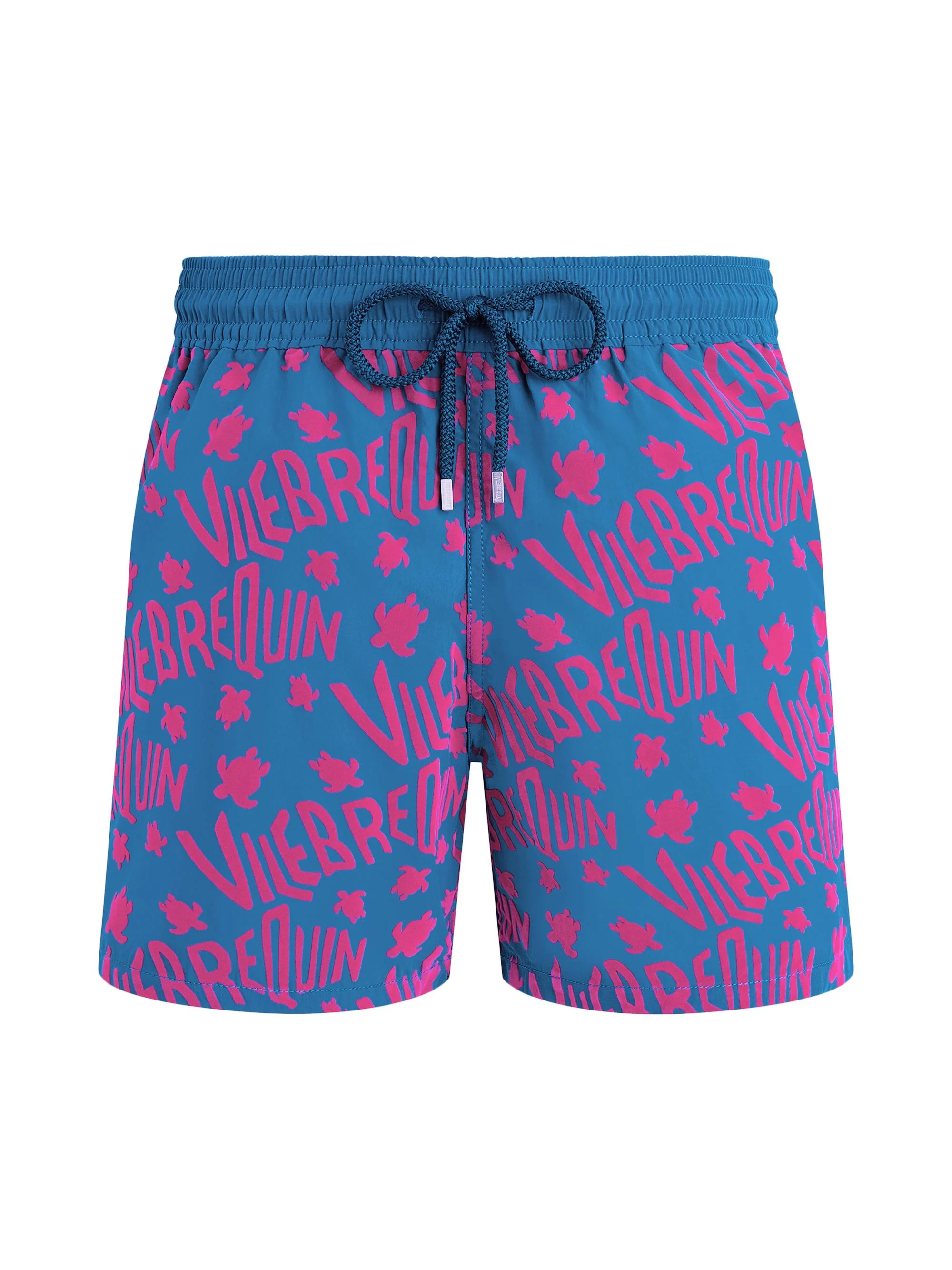 Men's Ronde des Tortues Logo Flock Swim Shorts - Paon - 1