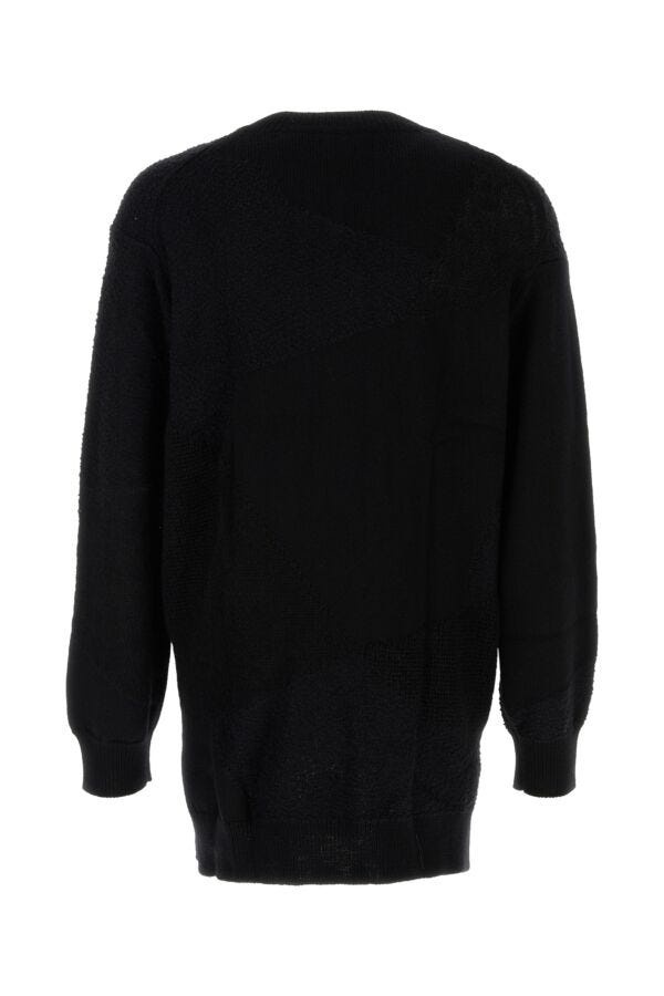 Black wool blend oversize sweater - 2