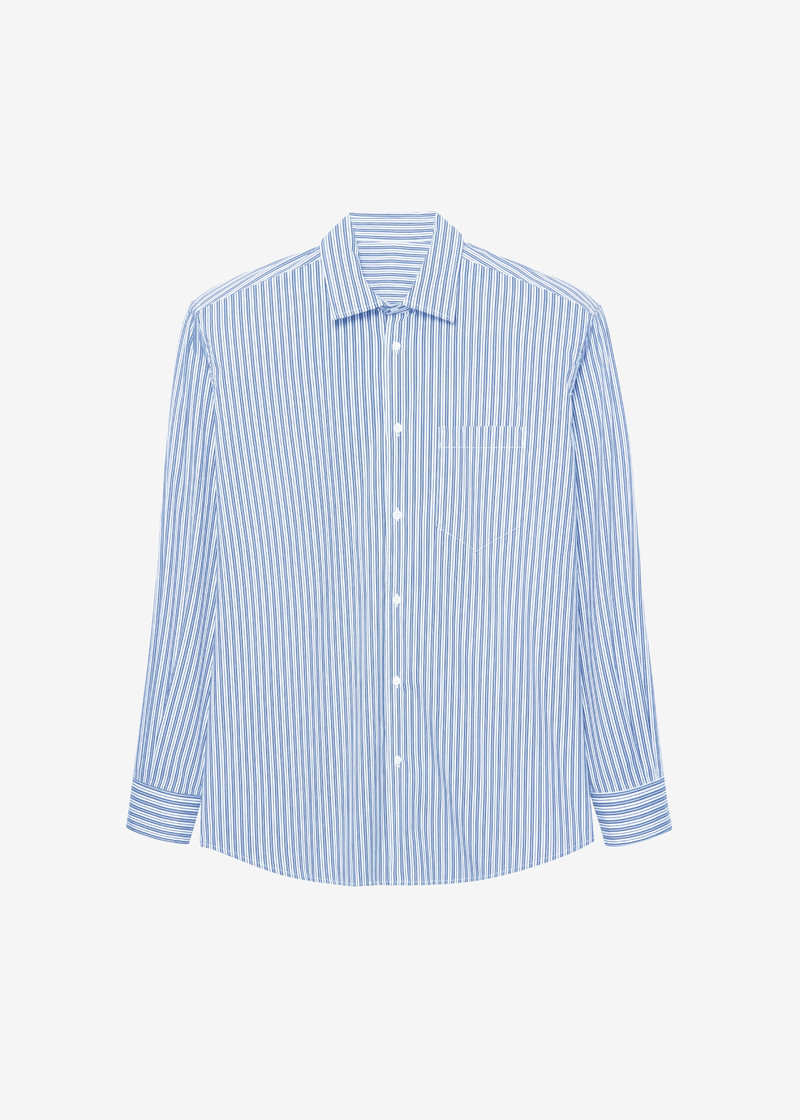 Cyrus Button Up Shirt - Blue/White Stripe 1
