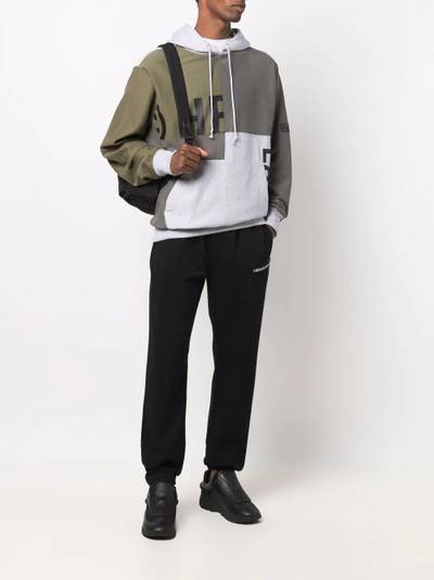 Helmut Lang patchwork logo-print pullover hoodie outlook