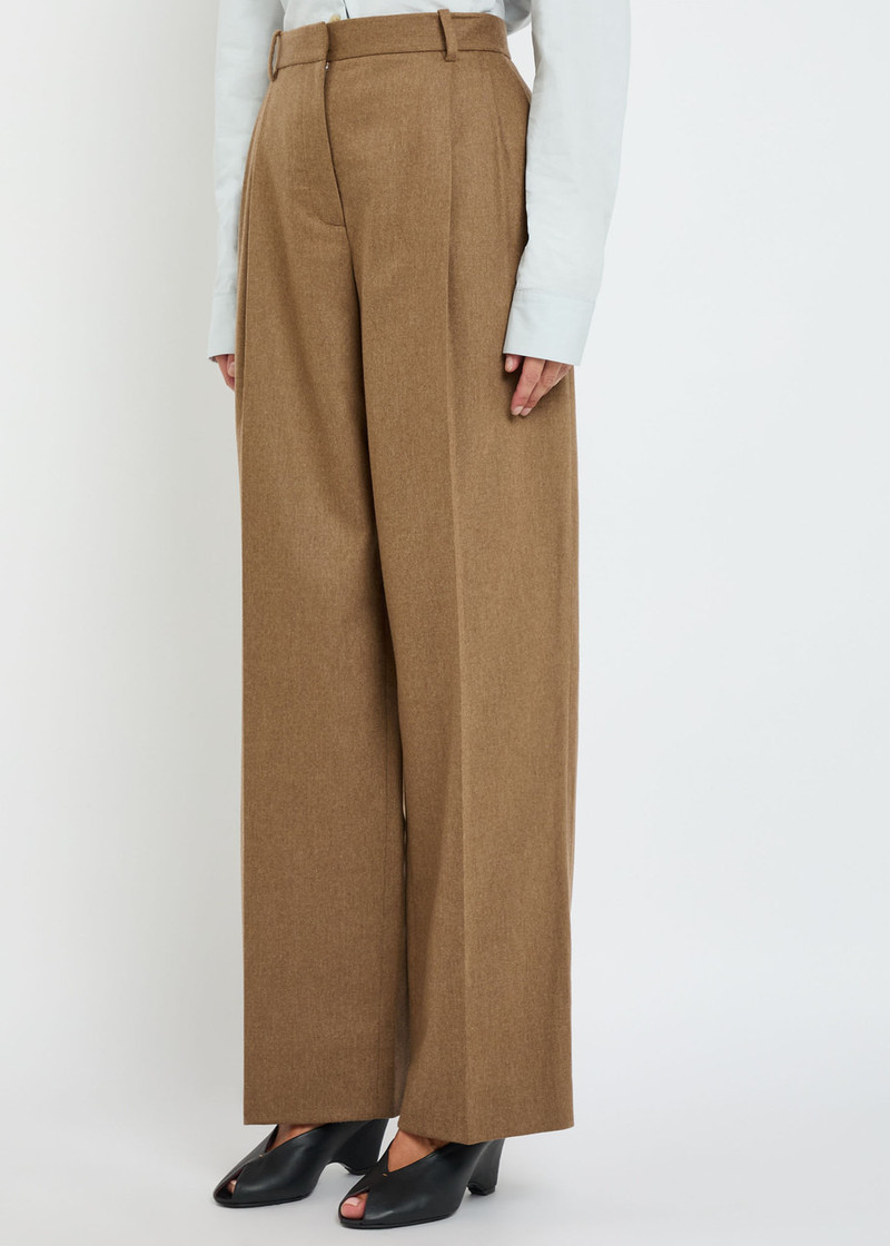 KHAITE Khaite August Pleated Wool-blend Trousers outlook
