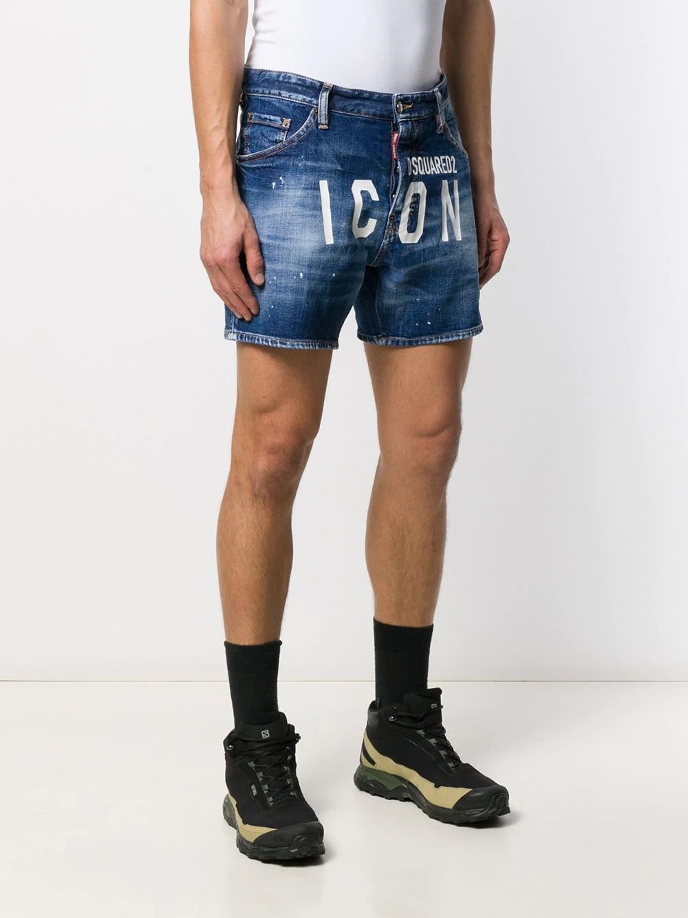 ICON logo denim shorts - 3