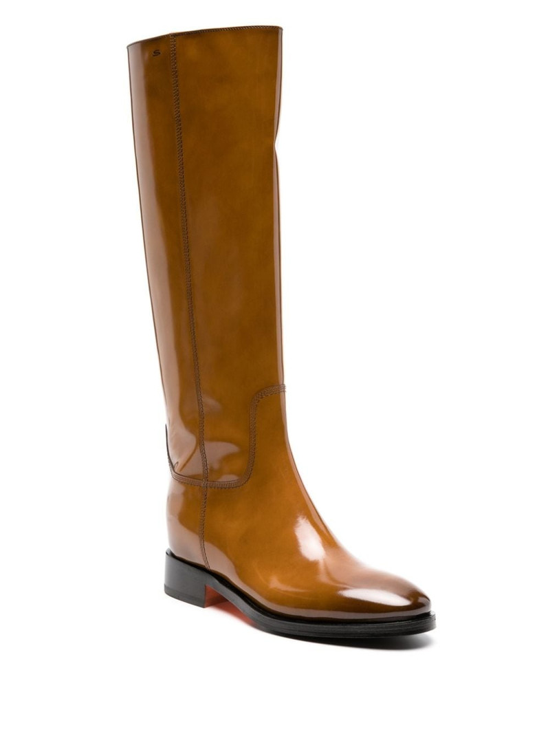 Santoni patent leather knee-high boots outlook