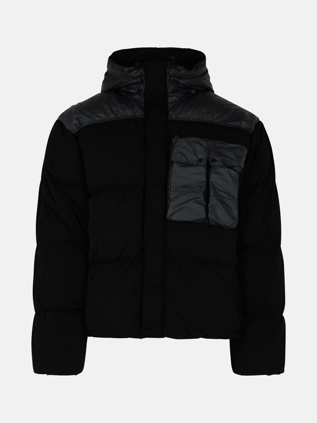 BLACK POLYAMIDE DOWN JACKET - 1