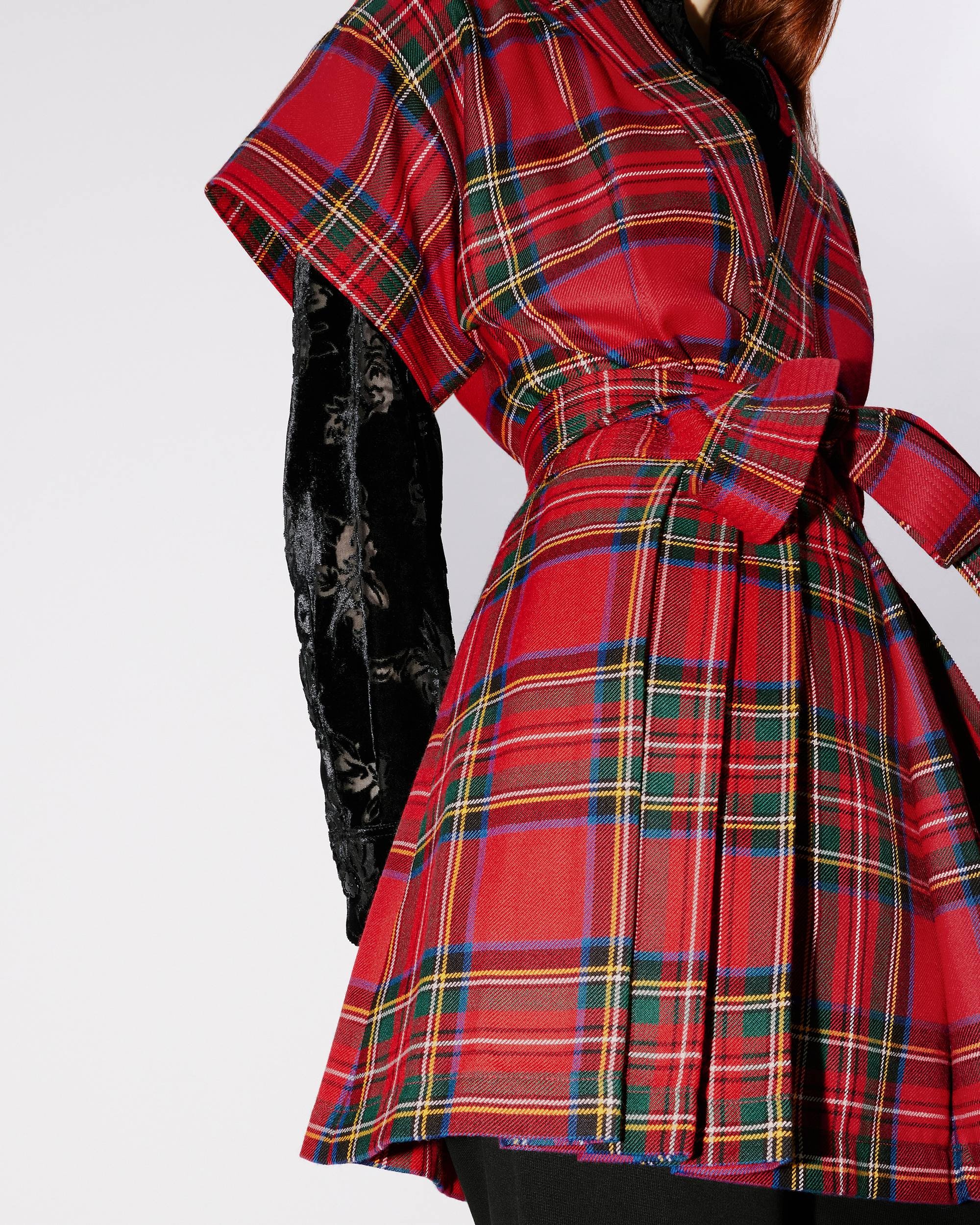 Short checked kimono dress - 7