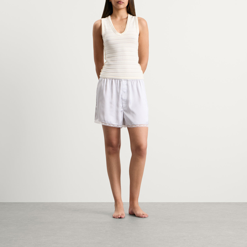 SKIMS Skims Woven Shine Boxer With Lace outlook