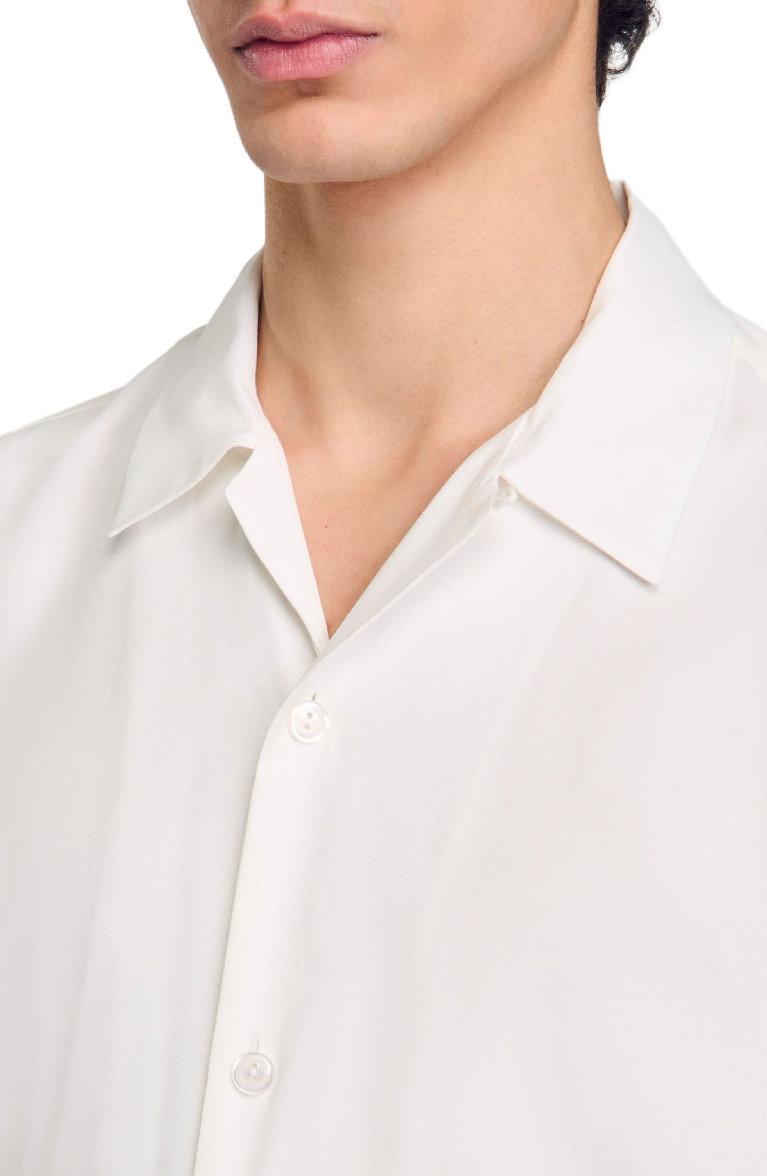 SANDRO Shark collar shirt in Optic White at Nordstrom - 4