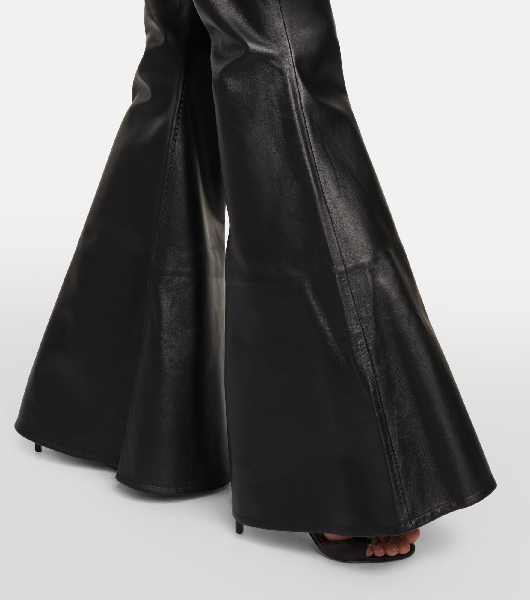Flared leather pants - 5