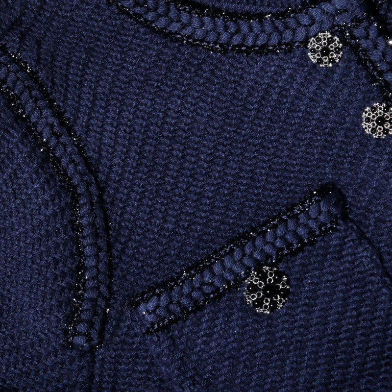 Navy Knit Crop Cardigan 5