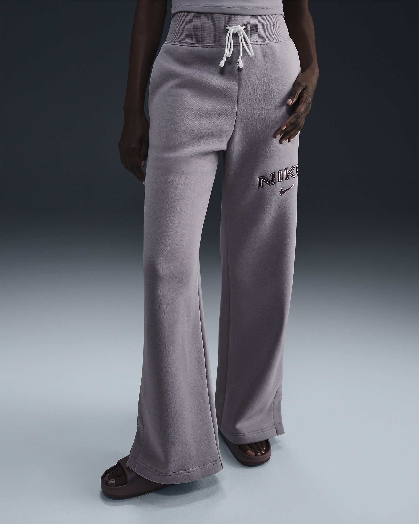Nike Sportswear Phoenix Fleece Women's High-Waisted Wide-Leg Logo Pants - 2
