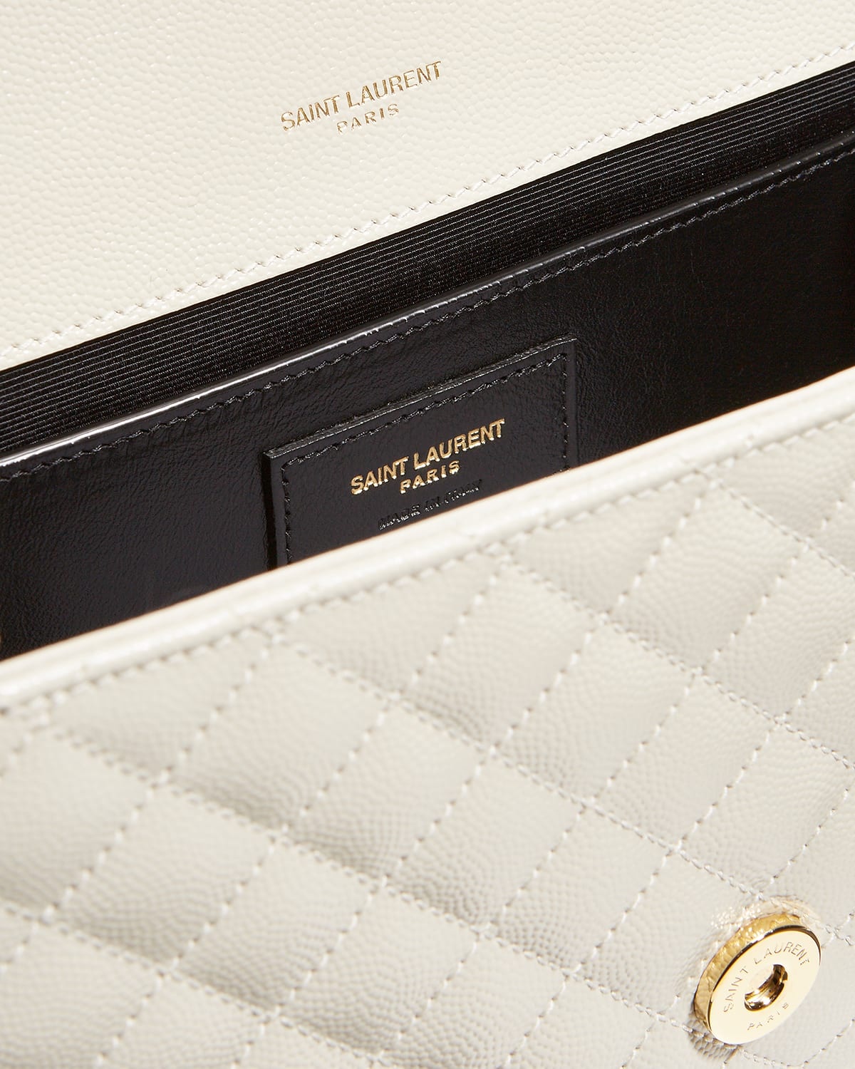 Envelope Triquilt Medium YSL Shoulder Bag in Grained Leather - 4