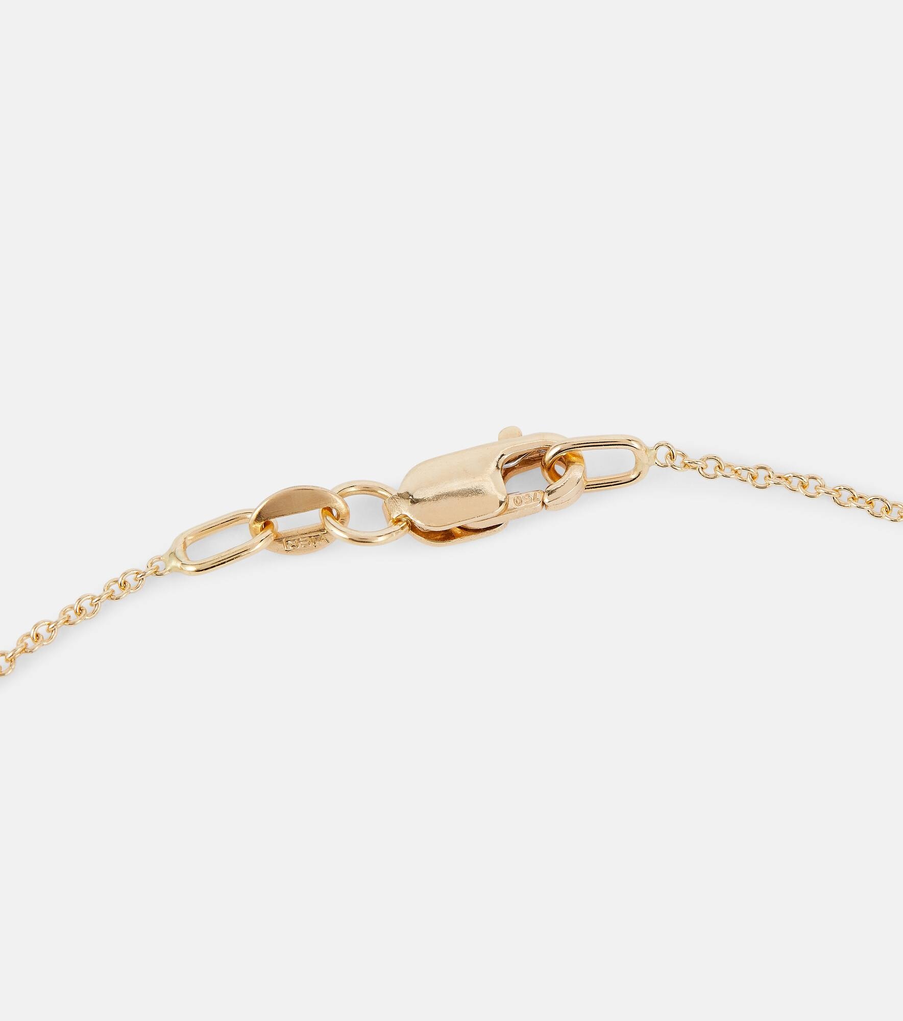 Mini Oval Eye 18kt gold necklace with diamonds - 4