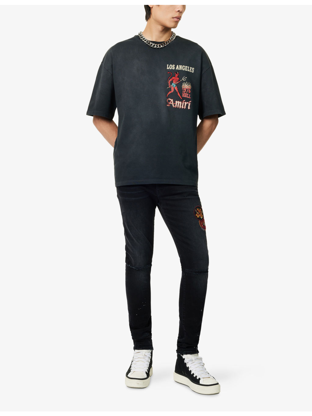 Crystal-Embellished Sinners Cotton-Jersey T-shirt - 2