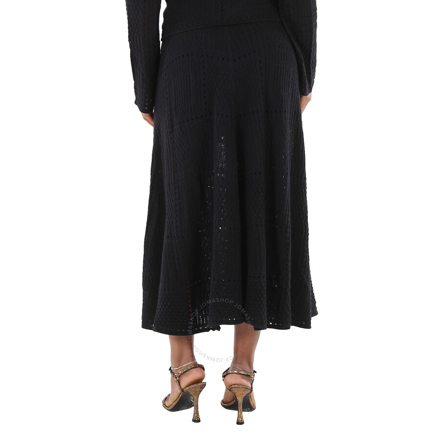 Chloe Ladies Black Full Kniited Midi Skirt, Size Small - 4